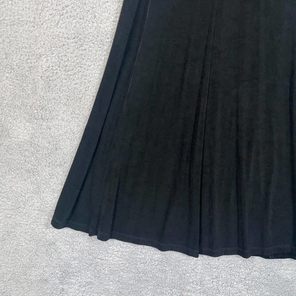 Chico's Skirt Womens 1 Black Casual Pleated Pull On Elastic Waist Solid Maxi - Picture 4 of 15